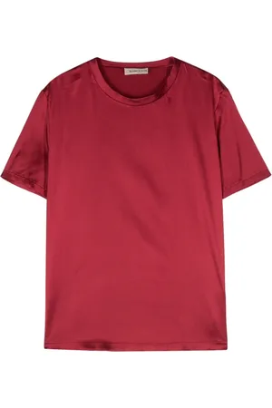 BLANCA Crew-neck satin T-shirt