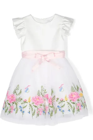 MONNALISA Floral-appliqu?? full-skirt dress
