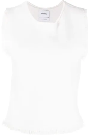 Barrie Fringe-trim knitted top