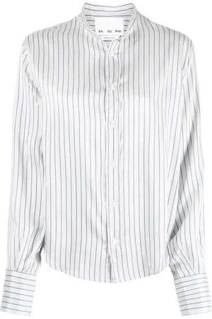 Sa Su Phi Striped long-sleeve silk shirt