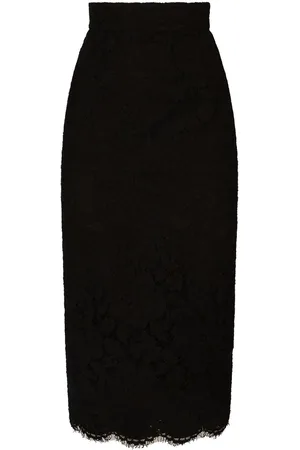 Dolce & Gabbana Floral-lace midi skirt