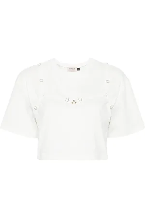 MURMUR Strap-detail cropped T-shirt