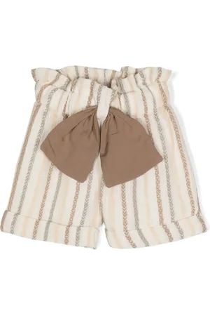 LA STUPENDERIA Asymmetric-pattern embroidered shorts