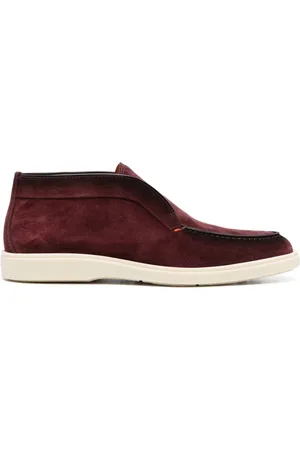 santoni Almond-toe suede loafers