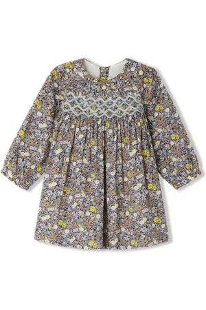 BONPOINT Floral-print smocked-panel dress