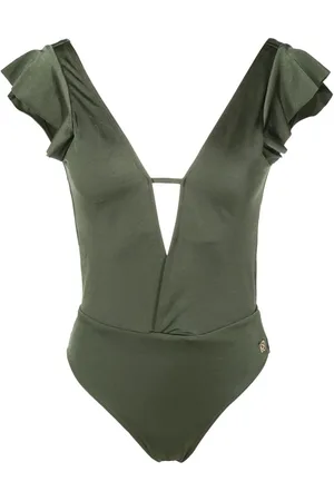 Brigitte Short-sleeved open-back swimsuit