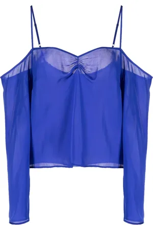 FLEUR DU MAL Cold-shoulder georgette top