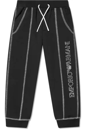 Emporio Armani Logo-embroidered cotton-blend pants