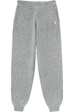 Sporty & Rich Embroidered-logo cashmere track pants