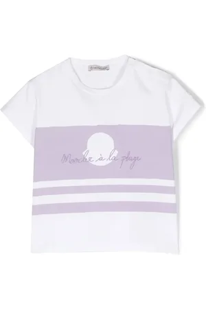 Moncler Embroidered-logo striped T-shirt
