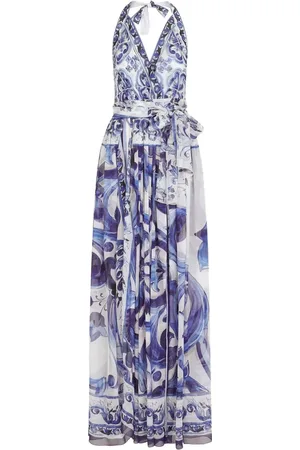 Dolce & Gabbana Majolica-print chiffon maxi dress