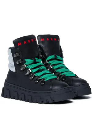 Marni Logo-print lace-up leather sneakers