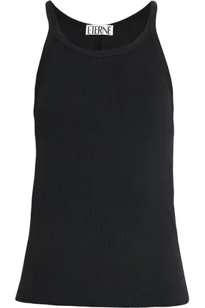 ÉTERNE Ribbed-knit cotton tank top