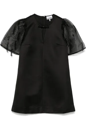 Ganni Fringed organza mini dress