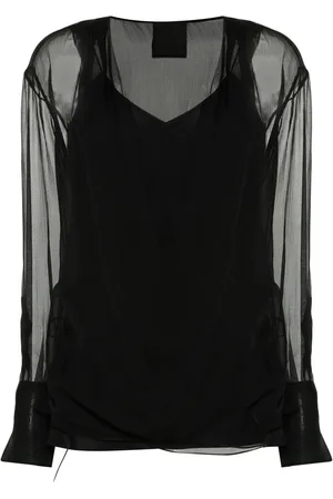 Givenchy Long-sleeve silk wrap blouse