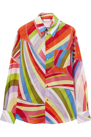 Puccini Iride-print cotton shirt