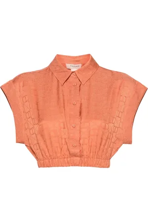 Twin-Set Cropped logo-jacquard shirt