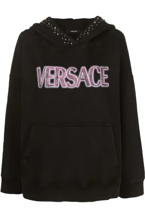 VERSACE Logo-print studded hoodie