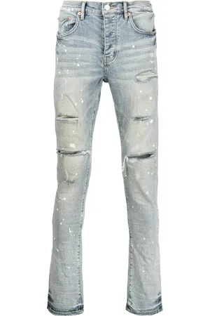 Purple Brand P001 paint splatter slim-fit jeans