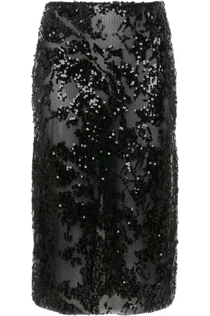 Victoria Beckham Sequin-embellished pencil midi skirt