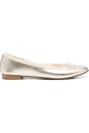 Repetto Metallic bow-detail ballerina shoes