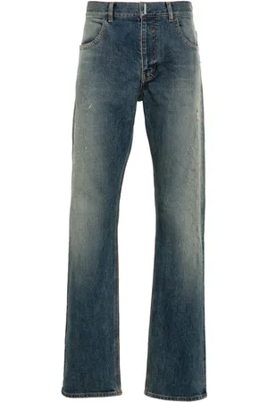 Givenchy Logo-plaque distressed straight jeans