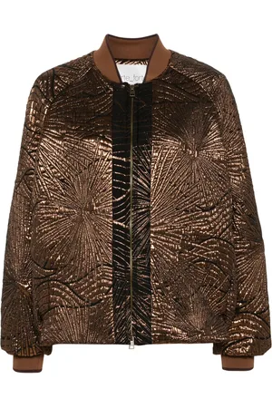 FORTE FORTE Laminated-finish bomber jacket