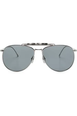 Thom Browne Double-bridge pilot-frame sunglasses