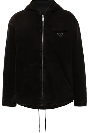 Prada Triangle-logo hooded jacket