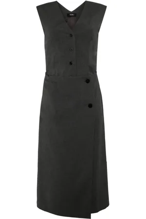 GOEN.J Layered cropped front vest panel dress