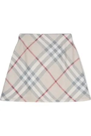 Burberry Check-pattern wool skirt