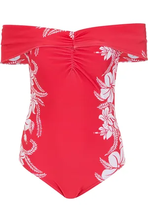 AMIR SLAMA Floral off-shoulder swimsuit