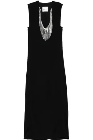 Jil Sander Fringed-mesh maxi dress