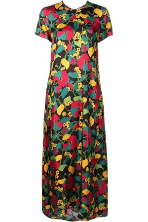 La DoubleJ Swing floral-print silk midi dress
