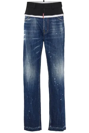 Dsquared2 Paint splatter-detail washed denim jeans