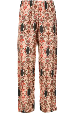 AMIR SLAMA Graphic-print straight-leg trousers