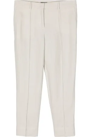 N.PEAL Harper linen cropped trousers