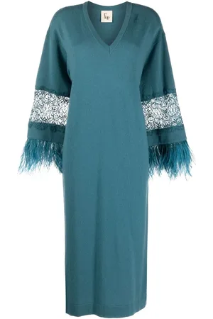 Paula Floral-lace detail knitted dress