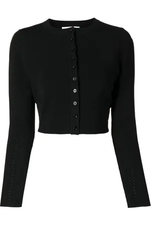 Victoria Beckham Cropped pointelle-detail cardigan