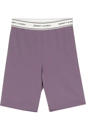 Sporty & Rich Logo-raised biker shorts