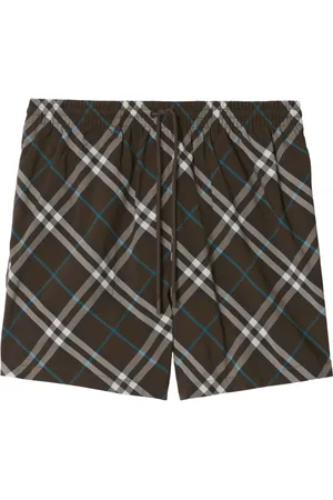 Burberry Checked drawstring-waist swim shorts