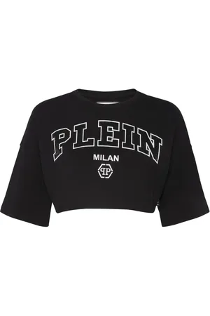 Philipp Plein Logo-embellished cotton crop top