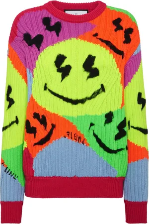 Philipp Plein Smile-intarsia ribbed-knit jumper