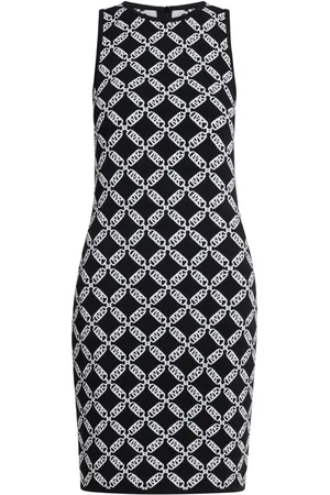 Michael Kors Empire Logo-jacquard sleeveless midi dress