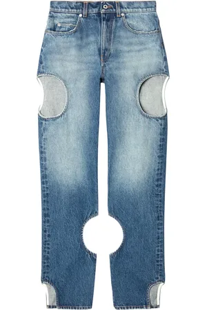OFF-WHITE Meteor cut-out straight-leg jeans
