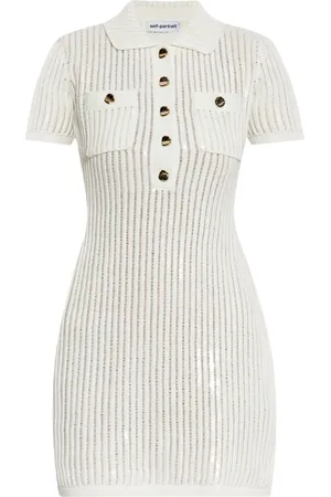 Self-Portrait Cotton-blend knitted dress