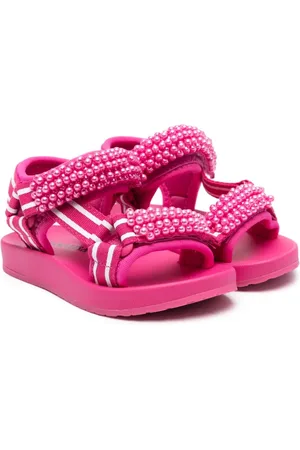 MONNALISA Beaded touch-strap sandals