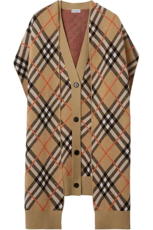 Burberry Checked sleeveless cardigan and scarf