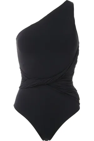 Brigitte Alessandra draped swimsuit
