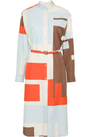 Fendi FF Puzzle-print cotton shirt dress